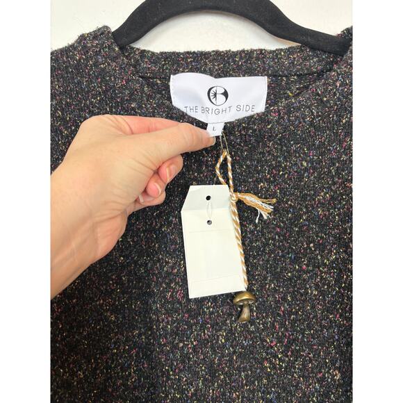 NWT The Bright Side Wool Blend Knit Speckled  Balloon Sleeve Sweater Large - Picture 5 of 6